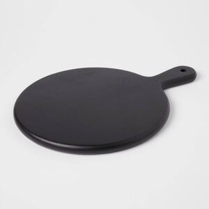 Threshold Eastport Acacia Serve Board Round Black Wood Serving Board 16 x12 NEW
